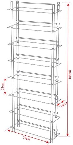 WATSONS MAXWELL - 8 Tier 344 DVD/Blu-ray / 520 CD/Media Storage Shelves - Black/Silver