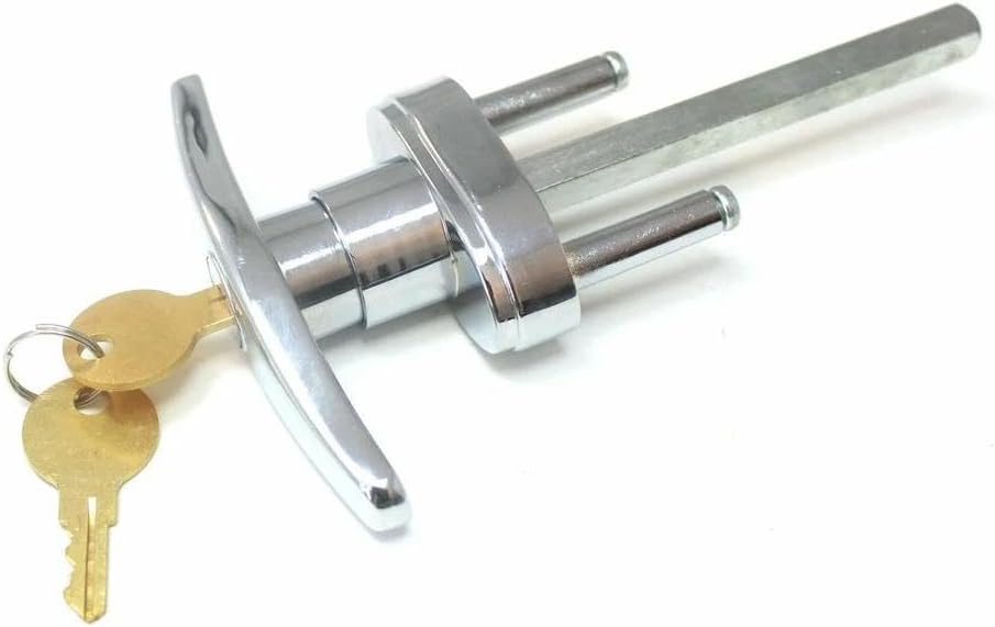 for Garage Door Lock T Handle with 2 Keys for 2 Thick Door- Replacement Lock Handle