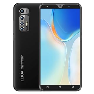 MsMga Téléphone Portable Pas Cher, 5.0 Pouces Android 9.0 OS, 16GB ROM (SD to 128GB), Dual SIM Dual Cameras, Face ID Unlock Cell Phone(Black)