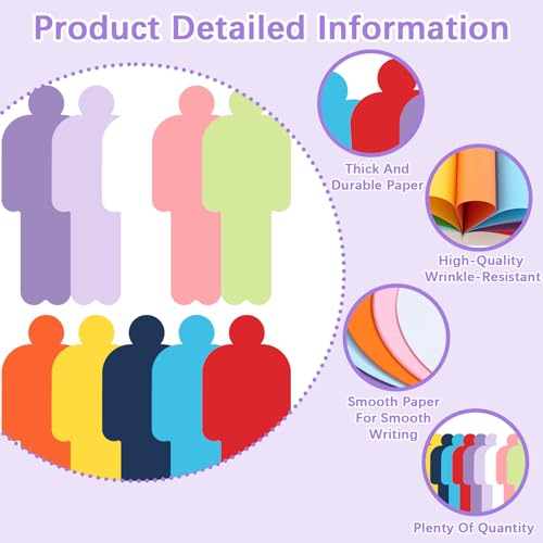 200 Stück Bunt Moderationskarten Set, Mensch Mensch 10 Farben Präsentationskarten Karteikarten Kärtchen Zum Beschriften Für Büro Schule Präsentation Vortrag Moderation lehrerbedarf (12 X 8cm)