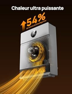 Dreo Intelligent Chauffage d'appoint, Oscillation à 30°, 2000W Chauffage Soufflant Mural, Salle de Bain, Thermostat Réglable, Télécommande, 24H Minuterie, Installation Facile, Compatible avec Alexa