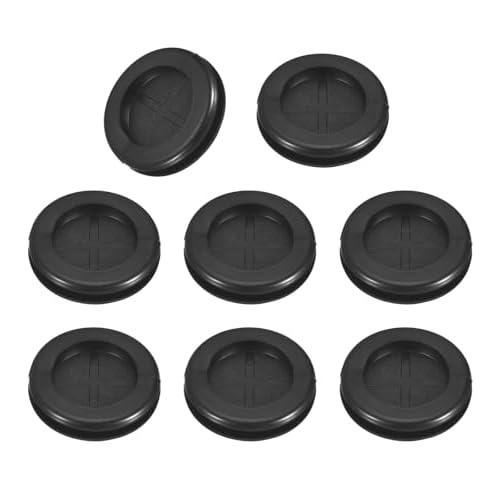 Unifizz 12Pcs Rubber Cable 1"(25mm) Drill Hole, 3/4"(20mm) Double-Sided Hole Plug Ring Gaskets for Cable, Cord Protection Worktops, Cabinets, Appliances and Electrical Panels, Black