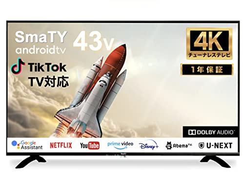 Android搭載 4K液晶テレビ SmartTV 2021年製 43型 Amazon.co.jp: [SmartTV] チューナーレステレビ 4K対応 43V型