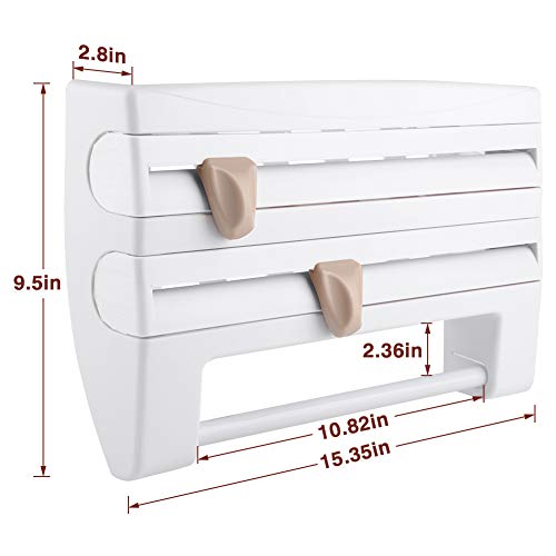 Cocoarm Cling Film Holder, Kitchen Wall-Mount Paper Towel Holder Sauce Bottle Storage Rack Towel Holder Mount Kitchen Tool (White) #TOP6