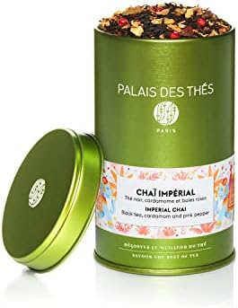 Palais des Thés - CHAÏ IMPÉRIAL - Premium Black Chai Tea with Black tea, Cardamom, Pink Peppercorns, Cinnamon, Ginger, and Orange Zest - 3.5oz Loose Leaf Metal Gift Tin