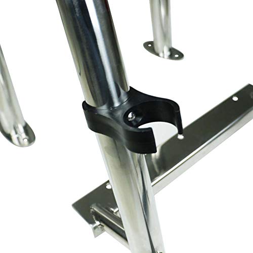 Stainless Steel In-Board 4-Steps Ladder Welded Reinforce Folding Docking Ladder, Folding Telescoping Rear Entry Inboard Ladder #TOP6