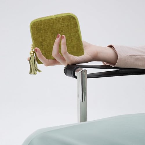 Cossaot Boîte à Bijoux de Voyage, 6 Couches Rangement pour Bijoux avec Franges, Portable Pochette Bijou Voyage, pour Bagues Boucles D'oreilles Bracelets Colliers, Idée Cadeau pour Femmes, Jaune – vue 6