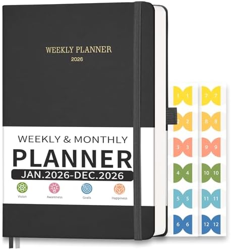 2026 Planner, Appointment Book, Hourly, Daily, Weekly and Monthly, Jan 2026 - Dec 2026, Medium Size (5.7