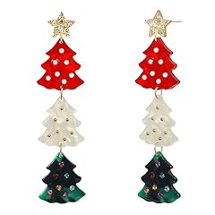 Acrylic Christmas Tree Trio Earrings