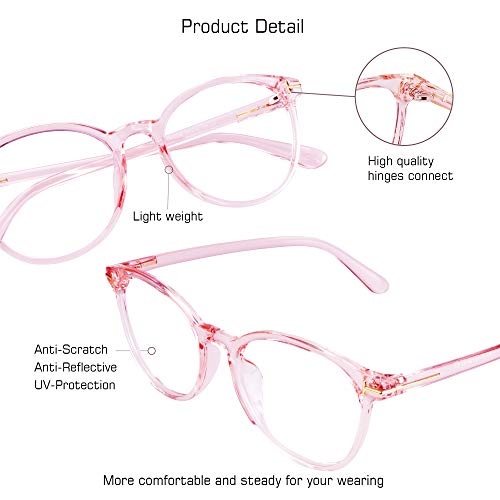 Image of VisionGlobal Blue Light Blocking Glasses for Women /Men, Computer Reading, TV Glasses, Stylish Oval Frame