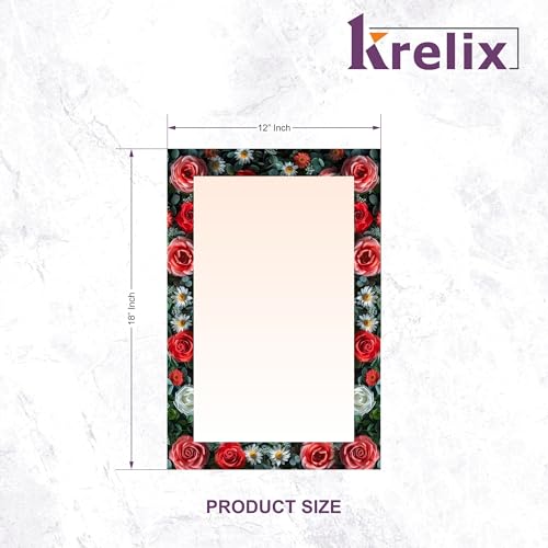 Image of KERLIX 12x18 Inch Rectangular Wall Mirror CNC Polished Finish, Modern Decorative Mirror for Bathroom, Bedroom, Living Room & Entryway