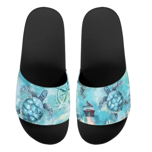Coloranimal Women's Slide Sandals,American Flag Eagle Sunflower Skull Floral Slip-on House Slippers for Women Size 36-45