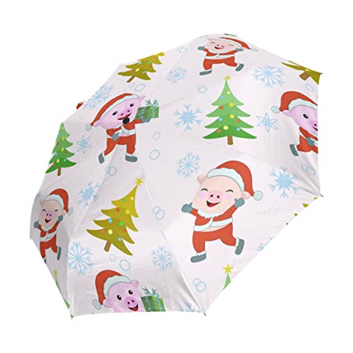 Parapluie pliant automatique compact rose anti UV et tempête pour voyage