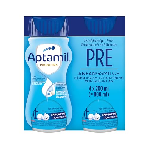 4. Bild von Aptamil Pronutra Pre – Anfangsmilch von Geburt an – Mit pflanzlichen Ölen ohne Palmöl – 6 x 4 x 200 ml