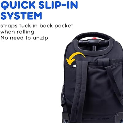 J World Sunny Rolling Backpack for Kids. Roller Bag With Wheels, Black