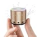 buwy Mini Bluetooth Lautsprecher (83g), Musikbox Bluetooth 5.4 mit RGB Lichter, HD-Sound & Starke Bass, Tragbarer kabelloser Outdoor Mini Lautsprecher, kompaktes Design für Reise/Outdoor/Garten, Gold