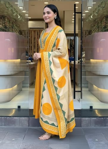 Image of ANNI Designer Women's Rayon Viscose Straight Printed Kurta with Pant & Dupatta Set | Ethnic 3-Piece Readymade Suit for Women | Elegant Festive & Office Wear Traditional Outfit
