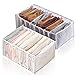 Organizer Cassetti Armadio, 2Pcs Armadio Divisori Pieghevole Storage Box per Maglietta, Pantaloni Reggiseni, Calzini, Cravatte, Sciarpe e Fazzoletti,8+9 Griglia