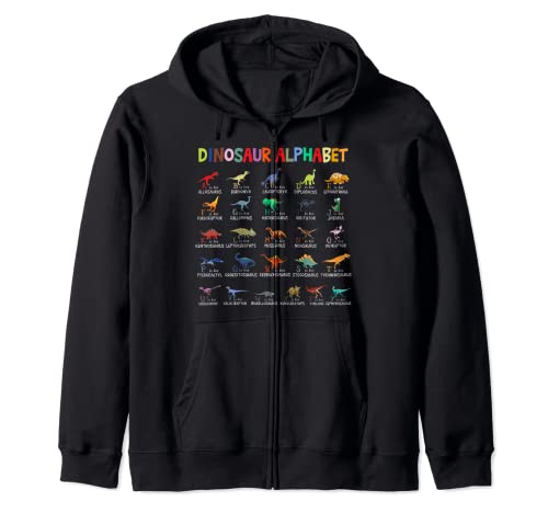 Dinosauri Alfabeto Ritorno A Scuola Tshirt Primo Giorno Di Scuola Felpa con Cappuccio