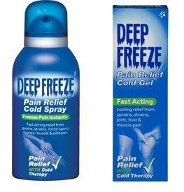 Set of 2 - Deep Freeze Pain Relief Cold (Spray + Gel ) - SOOTHING PAIN RELIEF - Fast acting relief from sprains, strains, minor sports injuries, muscle and joint pain ( spray 150ml + Gel 35g )
