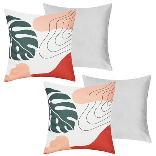 Housse de coussin d'extérieur imperméable 45x45 cm avec insert inclus lot de 2 XJBTBA
