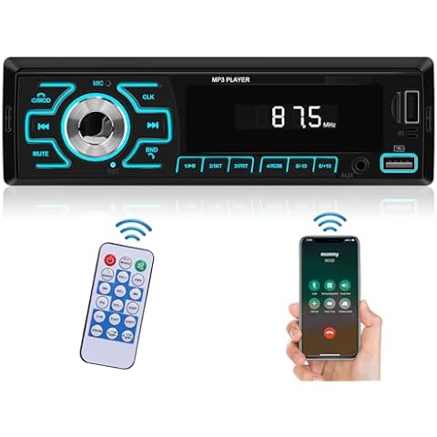 NHOPEEW Single DIN Bluetooth Car Stereo Cover