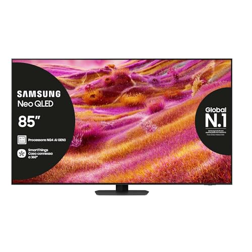 Samsung Neo QLED 4K Vision AI Smart TV 85'' QE85QN90FATXZT Mini LED, NQ4 AI Gen3 Processor,AI Upscaling Pro, Glare Free, Motion Xcelerator 165Hz, NeoSlim Design, PACCHETTO INTRATTENIMENTO, 2025