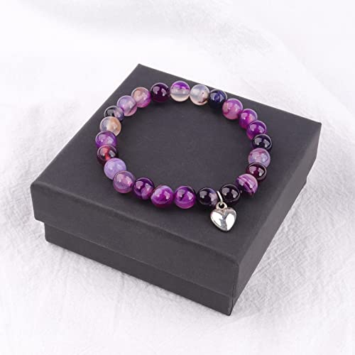 Nilesr Inspirational Gifts For Women, Get Well Soon Gifts, 8Mm Natural Stone Bracelets Crystal Stone Gifts For Women,Sister Girlfriend, Best Friend (P) #TOP3