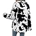 Faux Fur Sherpa Jacket Women Winter Coat Cow Print Fashion Warm Fleece Outwear with Pockets Long Sleeve Button Fur Coats