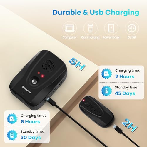 Bubbacare Antibell Ultraschall Gerät, 2-in-1-Automatik- und Fernbedienungs Anti Bell Gerät Hunde, 600 Fuß Fernreichweite Zum mit Ultraschall/Alarmton/Aufnahmewiedergabe für im Innen- und Außenbereich