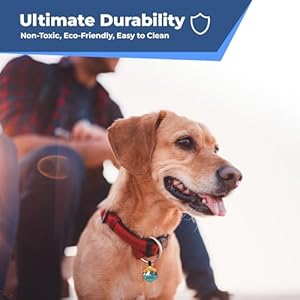 GoTags Silent Dog Tag, Personalized Engraved Silicone Dog and Cat Name Pet ID Tags, Soundless No More Jingling Dog Tags (Forest Gold)