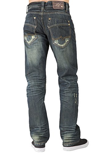 Level 7 Men's Relaxed Straight Premium Denim Jeans with Handcrafted Wash & Whiskering in Basic 5-Pocket Style2