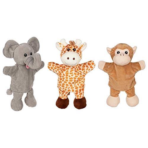 Goki- Marioneta de Mano-Jirafa, Mono, Elefante (con Patas) No Aplica, Multicolor (50960)