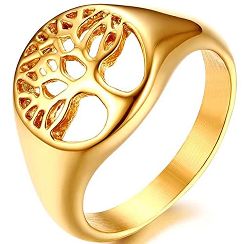 Jude Jewelers Stainless Steel Tree of Life Signet Style Wedding Statement Anniversary Statement Cocktail Party Ring