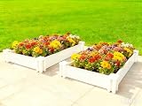 Yararday 48' x 26' x 7' Vinyl Raised Garden Bed Screwless Outdoor Planter Box for Gardening (2 Pack)