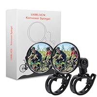 Fahrradspiegel, 2 Stück Rückspiegel Fahrrad, 360° Drehbar Fahrradspiegel Klappbar Universal für Lenker 15-35mm, E-Bike links, Spiegel für Fahrrad Rennrad Roller Mountainbike