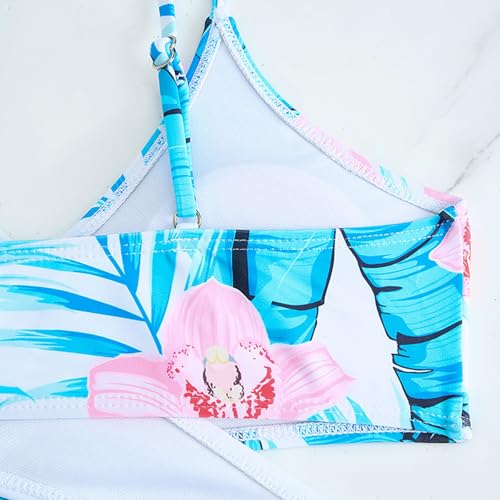 Girls 3 Piece 𝐇awaiian Floral Swimsuit Quick 𝐃ry 𝐂riss C𝐫oss Bikini Swimwear & Cover Up Wide Leg Pants Sets4