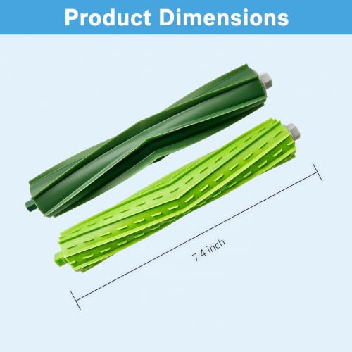 Image of Replacement Rubber Roller Brushes Compatible with iRobot Roomba E & I &J Series e5 e6 e7 i1 i1+ i2 i3 i3+ i4 i4+ i6 i6+i7 i7+ i8 i8+ j6+ j7 j7+, Combo i5 i5+j5 j5+ Vacuum Cleaner