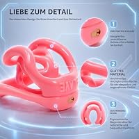 Inverted Chastity Cage Männer Peniskäfig mit Schloss und 4 Ringen Leichter Atmungsaktiver Harzkäfig Keuschheitskäfig für Herren Sissy Toys Sexspielzeug Diskrete Sichere Fixierung (Black) – Ansicht 6
