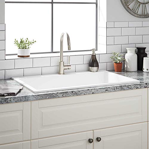 Signature Hardware 433425 Algren 33" Drop In Single Basin Granite Composite Kitchen Sink #TOP14
