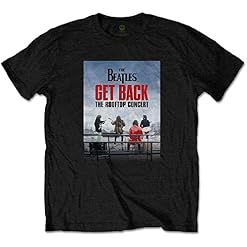 The Beatles Rooftop Concert Black Officiel T-Shirt Hommes Unisexe (X-Large) - Les Beatles, Paul McCartney, John Lennon, RIngo Starr, George Harrison