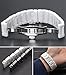 Nice Pies Ceramic Bracelet Watch Band Universal strap with Quick Release Pins Butterfly Buckle Deployment Clasp (16mm, White)
