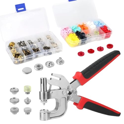 Plastic Snaps and Tool Set: 192 PCS T5 Plastic Snaps + 80 PCS 15mm Metal Snap Fasteners