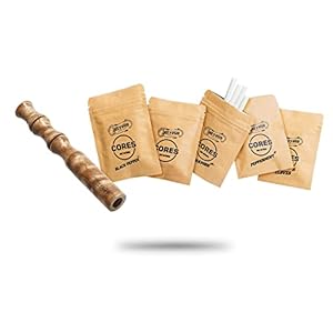 INSYOHO Quit Smoking Wooden Vapour-Less Inhaler with 4 Nicotine-Free Flavored Core, Essential Oil Aromatherapy Diffuser to Help Naturally Stop Smoking