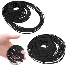 Oruola 150pcs Cassette Player Belts,Cassette Belts,Cassettes Deck Belt Replacement 40-135mm, Repair and Maintenance Hybrid Flat Cassettes VCR Belt, for DVD CD LD VCR Repeater Drive 1mm Width,Black