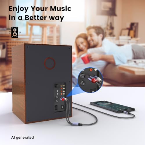 Image of MOSWAG 3.5mm to RCA Cable RCA to 1 /8 Cable Headphone to RCA Adapter 6.6ft