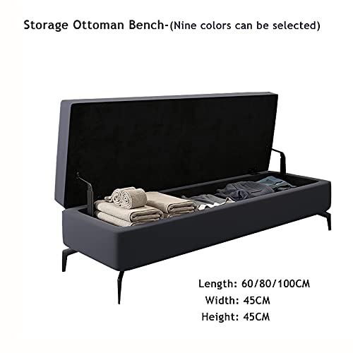 Banc d'extrémité de lit avec coffre Rious en similicuir gris 60cm - 3