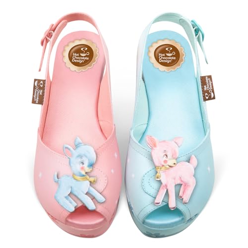 Image of Hot Chocolate Design Funky Women's Peep Toe Wedge Sandals
