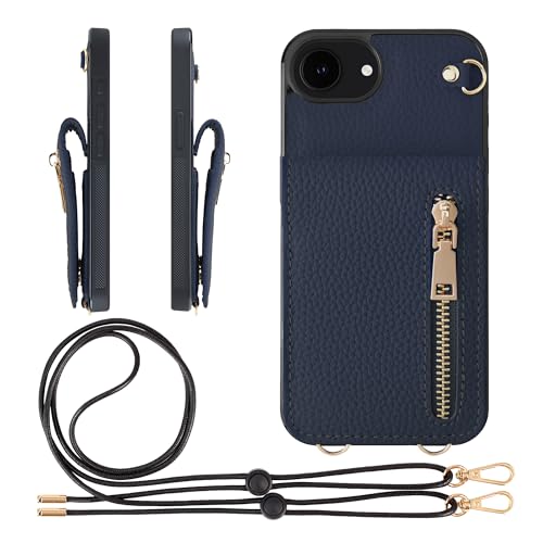 HANATORA for iPhone 17e 16e �P�[�X �{�v �X�}�z�P�[�X �X�}�z�V�����_�[ �J�[�h�|�P�b�g �X�^���h �V�����_�[�X�g���b�v �t�� �V�������N�J�[�t���U�[ �R�C���P�[�X ���K���� �l�C�r�[ SCPGGZ-16e-Navy