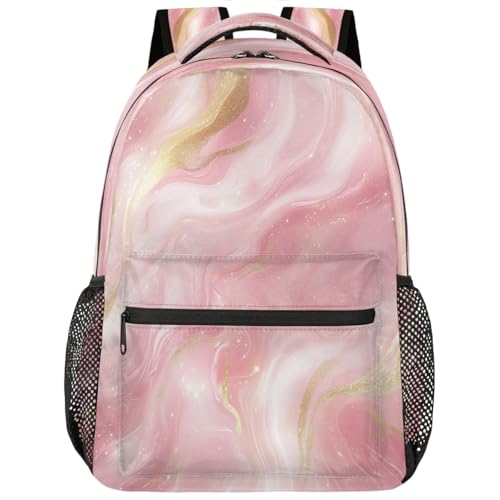 Mochila escolar de mármol para portátil de 15.6 pulgadas